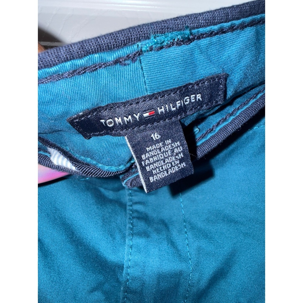 Tommy Hilfiger Avery Relaxed Fit Chino Pants Teal Blue Size 16 NWT - Picture 2 of 6